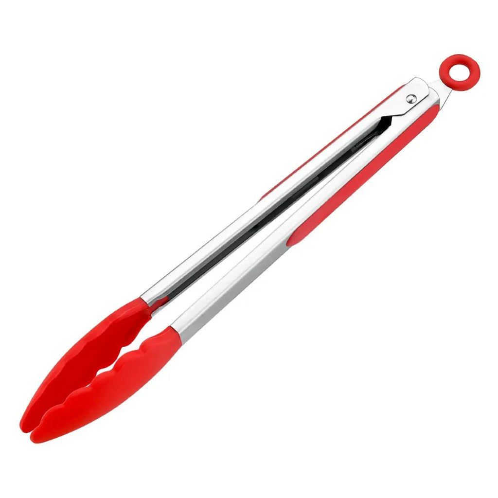 7/9/12inch Silicone Kitchen BBQ Tongs Stainless Steel Locking Cooking Tongs with Silicone Tips Non-Slip Food Tongs for Cooking