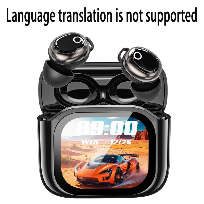 AI Translator Earphones HD Screen Blue Tooth TWS Sports Wireless Headphone Earbud In-Ear Noise Reduction Mic Mini Sleep Earphone