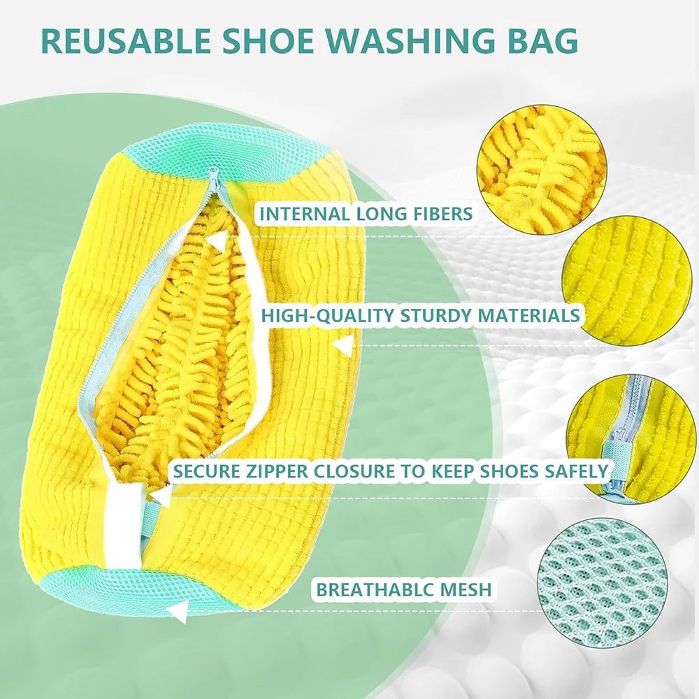 1-6PCS Washing Shoes Bag Cotton Laundry Fluffy Fibers Easily Remove Dirt Washing Bags Anti-Deformation Shoes Clothes Organizer