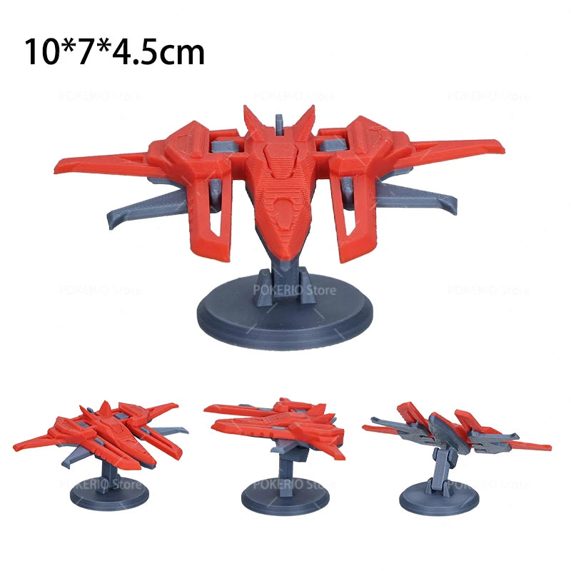 Mini War Machine Mecha Fighter Jet Series 3D Printed Starship Attack Helicopter Flutter Drone Movable Joints Assemble Models Toy