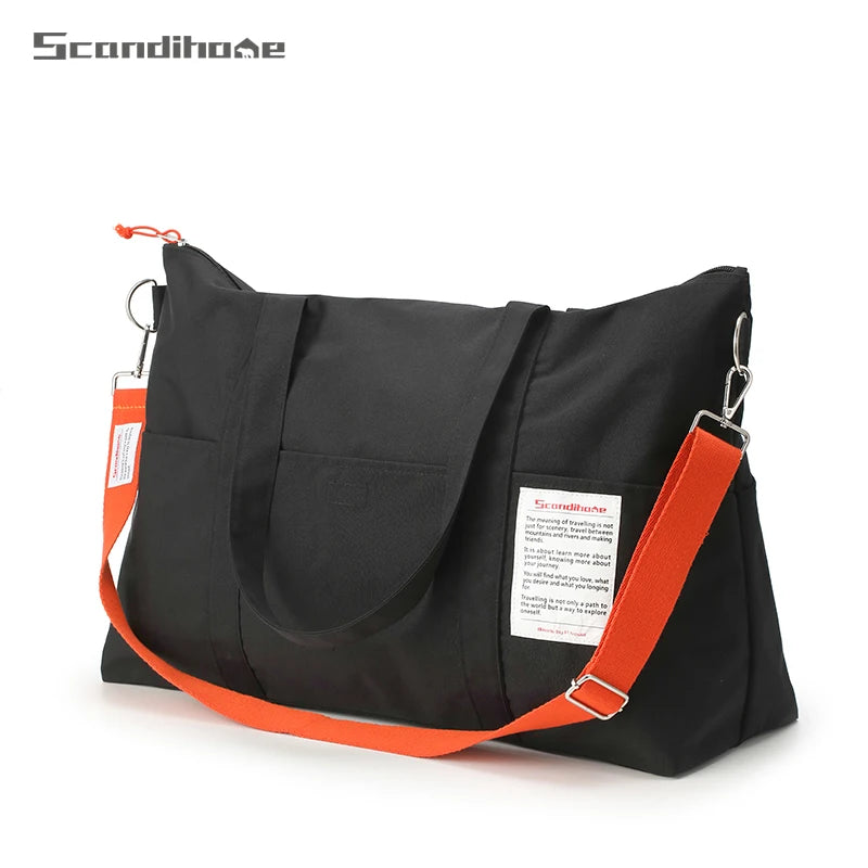 Large Capacity Travel Duffel Bag with Luggage Sleeve Multi-Pocket Weekender Bag for Women Men Trip Gym Fitness Yoga Bag