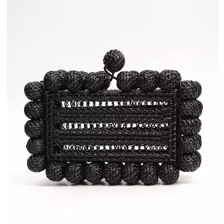 Women cane bag Rattan clutch Bag For luxury Wedding Party Purse summer beach Wicker Handbag Designer 2024 new