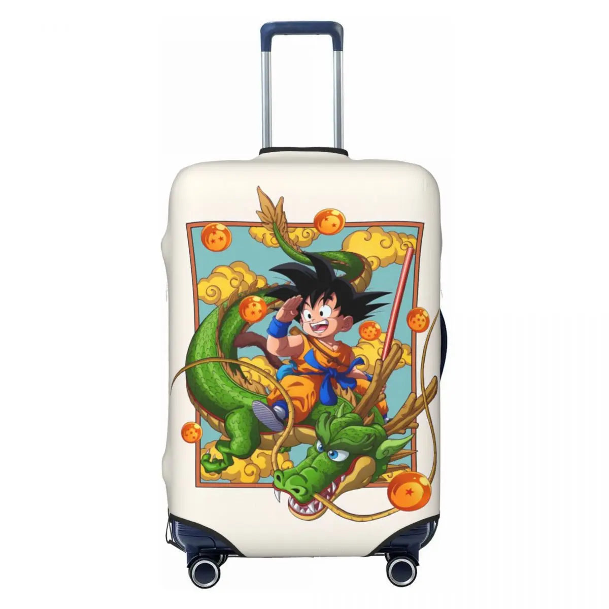 Vintage Kid Goku Dragon Ball Suitcase Cover Travel Flight Elastic Luggage Supplies Protection