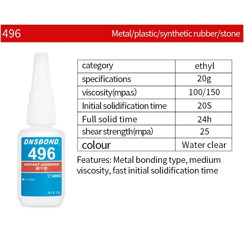 Brand-new Upgraded Instant Adhesive 401/ 403/ 406/ 454/ 460/ 480/ 495/ 496 Super Glue Extra Strong Multi-purpose Cyanoacrylate