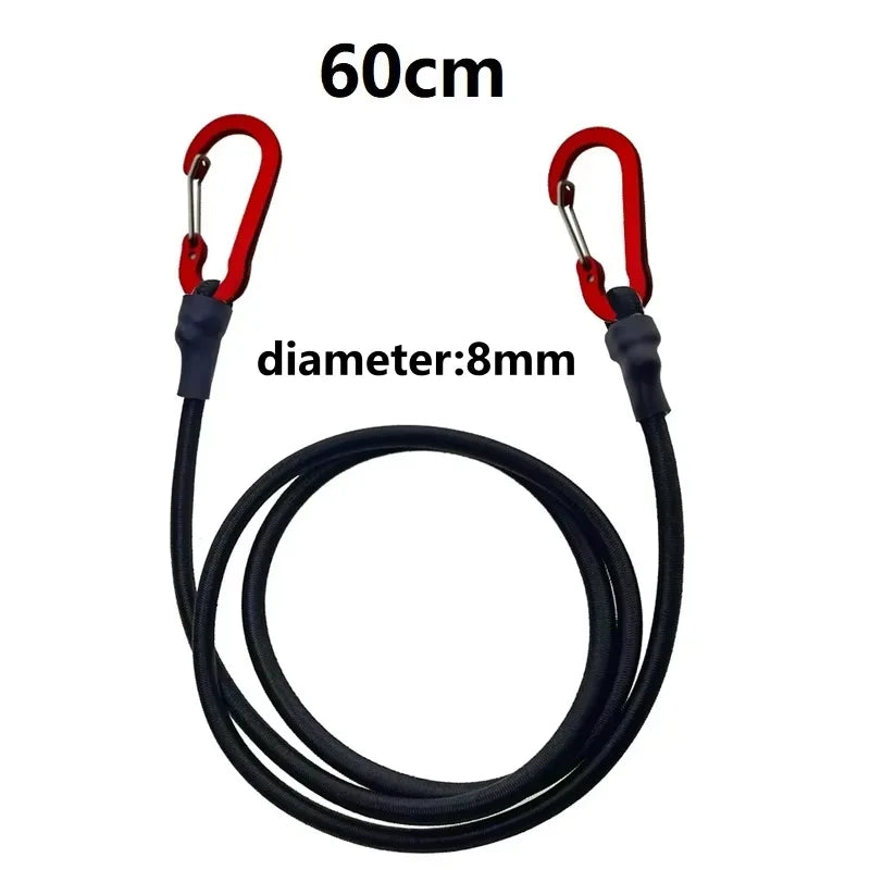 For Camping Luggage Bicycle Cargo Multipurpose Tie Down Utility Rope Pack Adjustable Elastic Strap with Hooks 6/8mm Bungee Cord