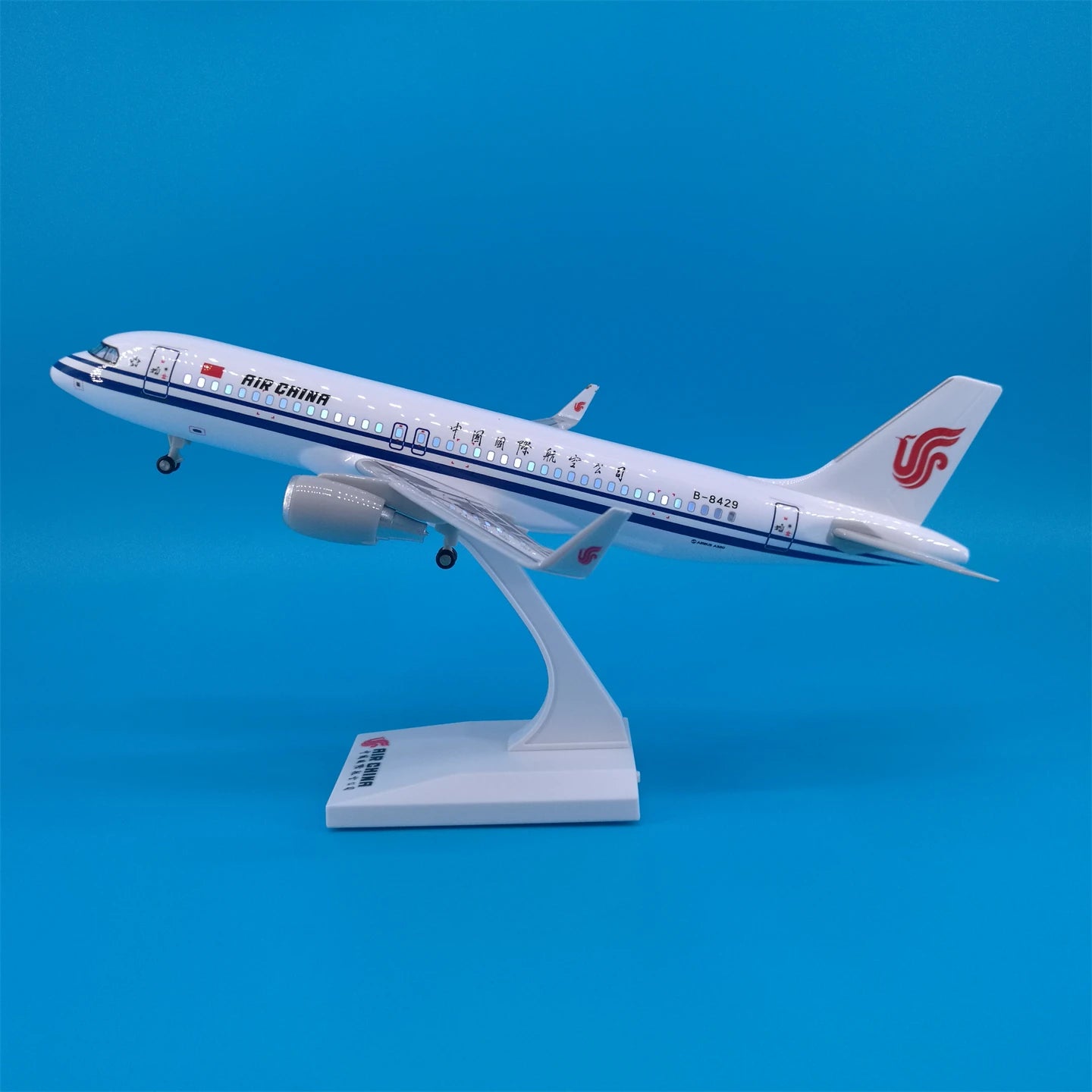 30cm Chinese Airbus & Boeing Airplane Model Diecast Resin with LED Light