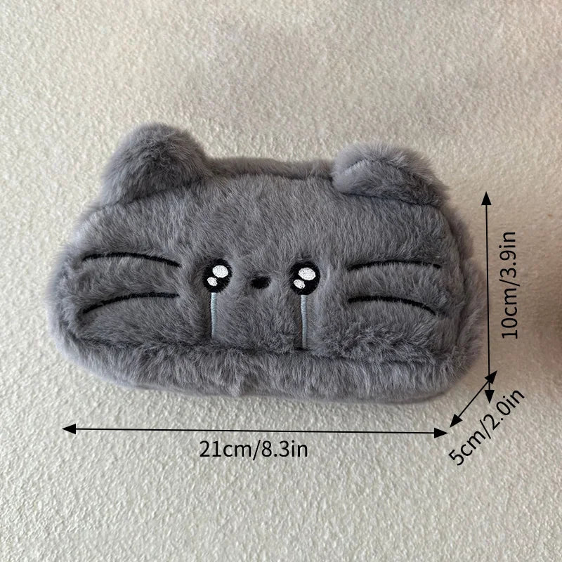 Cute Black Cat Pencil Case Girls Makeup Pouch Multi-purpose Stationery Storage Bag Cartoon Pen Bag School Stationery Organizer
