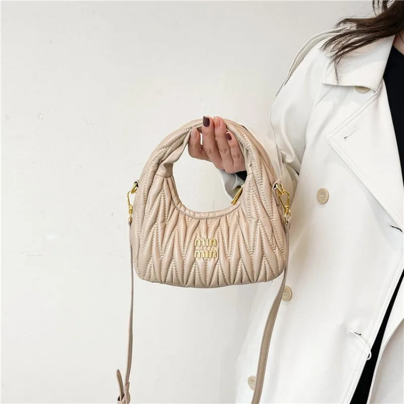 High-End Luxury Diaper Bag Women Simple Vintage Handbag Top Layer Leather Crossbody Shoulder Purse Tote Messenger Shopper