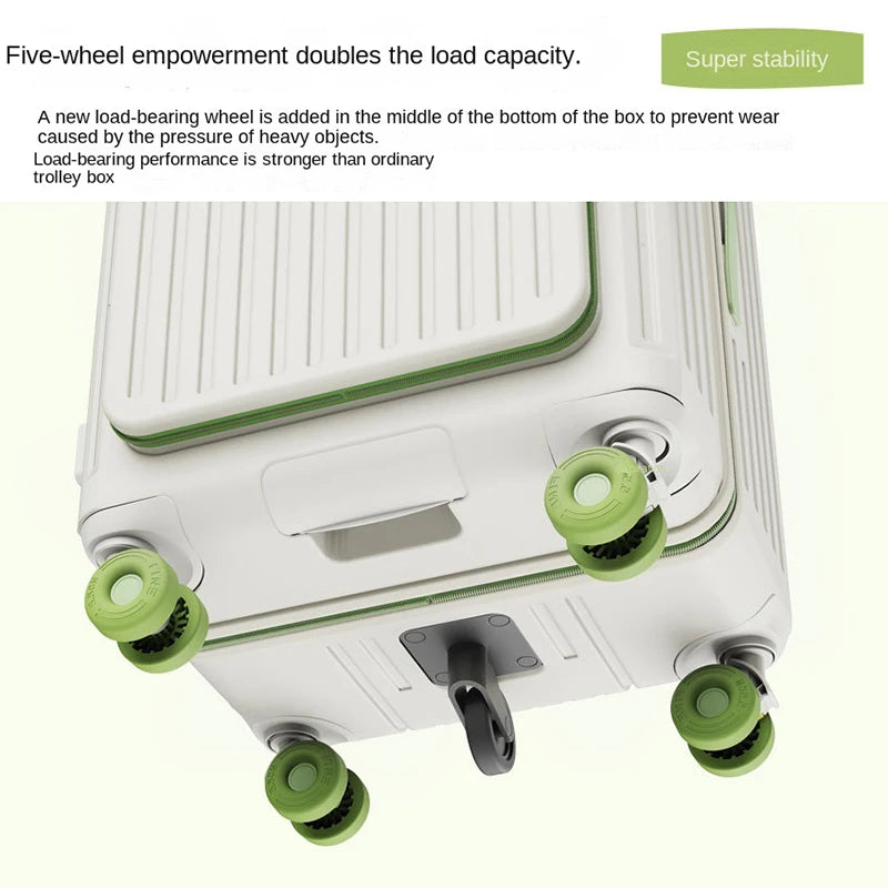 Five Wheels Suitcase 20-28 inch Side-Opening Expandable Deep Compartment Luggage Front Opening Large Capacity Trolley Case