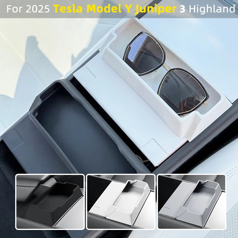 For Tesla New Model 3/Y YL Juniper/Launch 2025 2026 Highland Center Console Armrest Storage Box Glasses Tray Car Interior