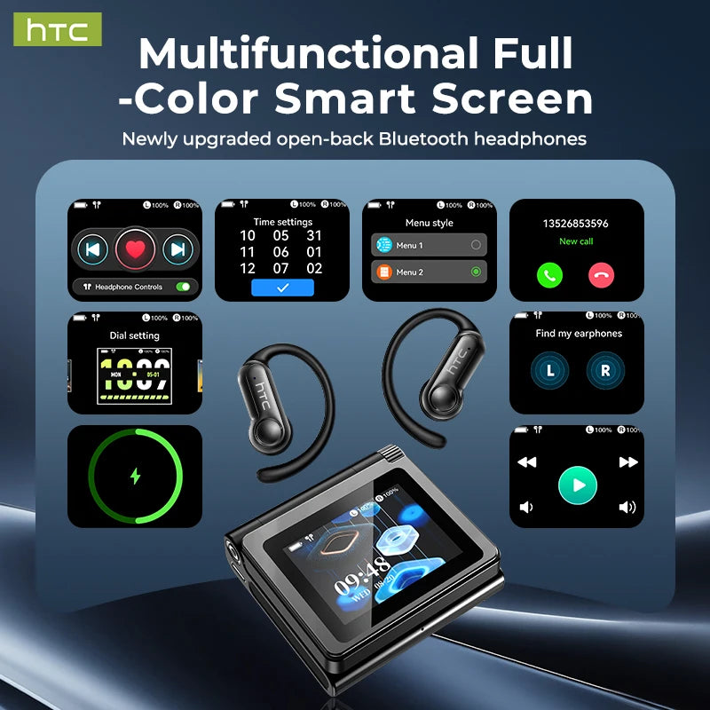 HTC NE80 TWS Wireless Bluetooth Cancelling Stereo Headset IPX5 Waterproof Long Playtime Sport Earbud with Digital Display