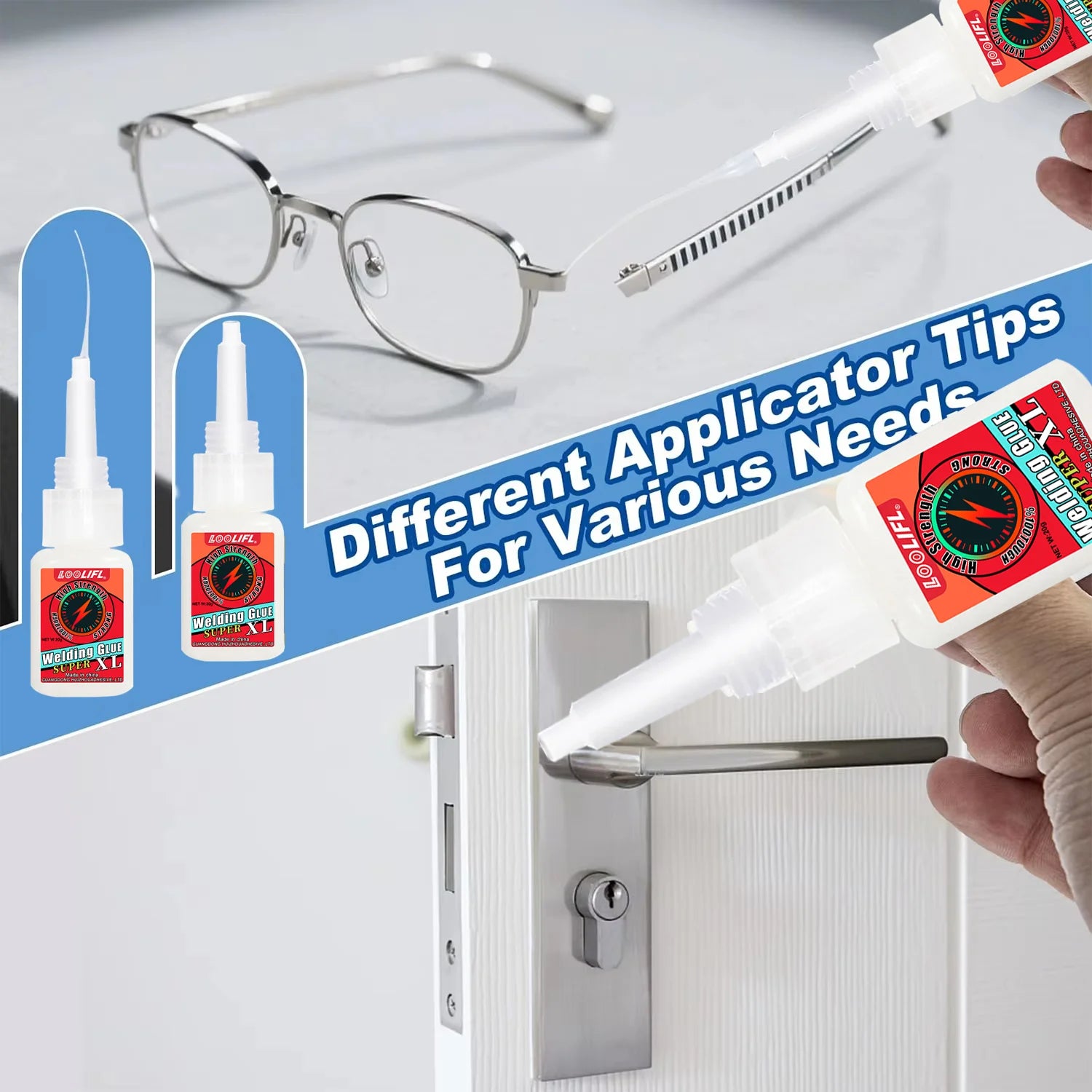 LOOLIFL High Strength Welding Oily Super Glue Universal Clear Non-Marking Repair Adhesive Instant Strong For Home Industrial Use