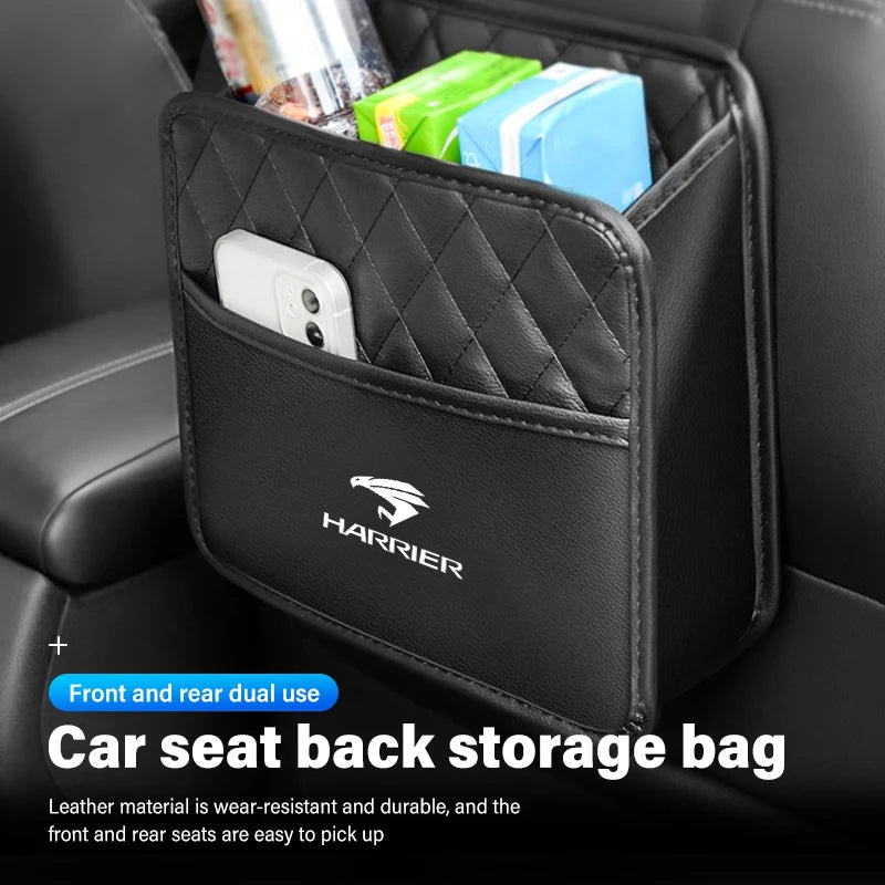 Car Seat Back Storage Leather Multifunction Storage Box For Toyota Harrier 30 60 80 XU30 XU60 XU80 2022 2023