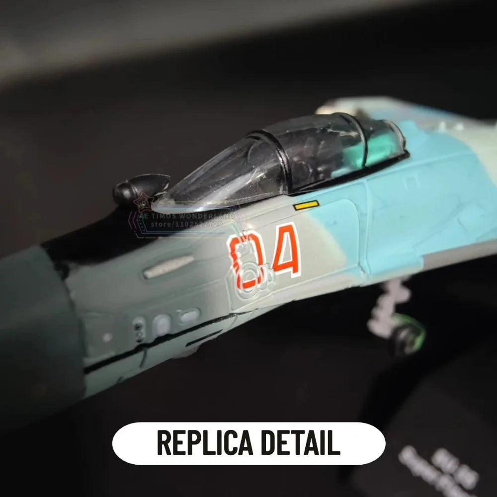 Metal Alloy Russian SU-35 Fighter 1/100 Scale Simulation Model Aircraft Replica Model Collectible Miniature Toy Plane Model Toy