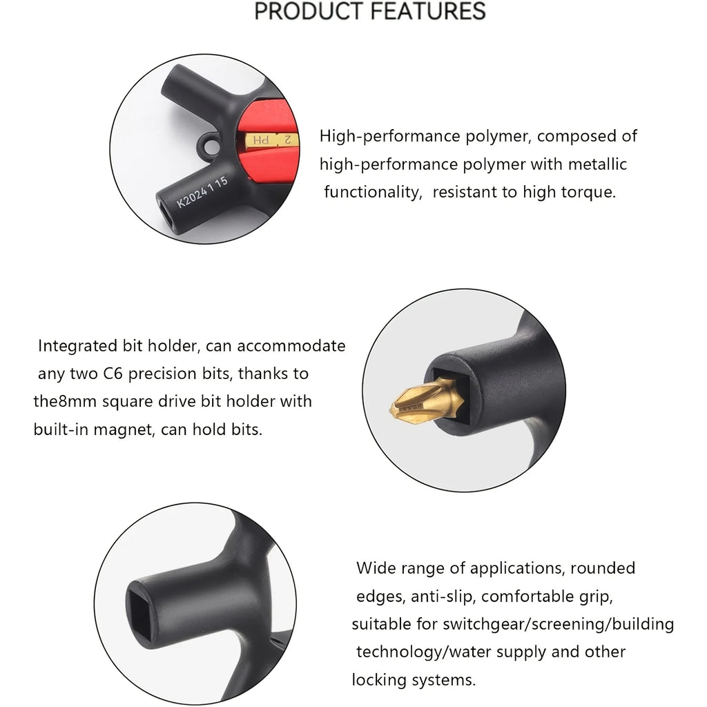 9 in 1 Distribution Cabinet Key Wrench High Torque Universal Electrical Key Wrench Electrical Specialized Power Utility Wrench