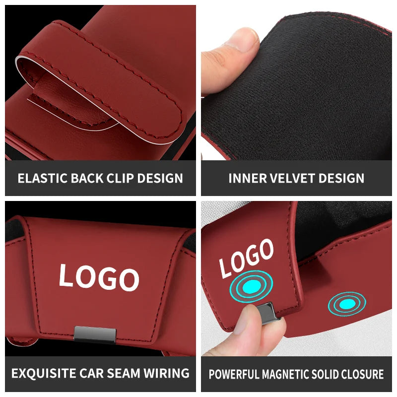 1pcs Car Glasses Holder Portable Eyeglasses Sunglasses Case Ticket Card Clamp Car Sun Visor Clip ABS Auto Accessories