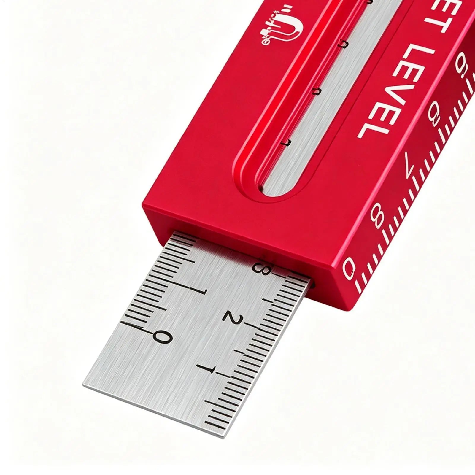 Magnetic Woodworking Ruler Aluminum Alloy Level Marking Gauge Metric Imperial Measuring Tool for Carpenter Cutting Scribing