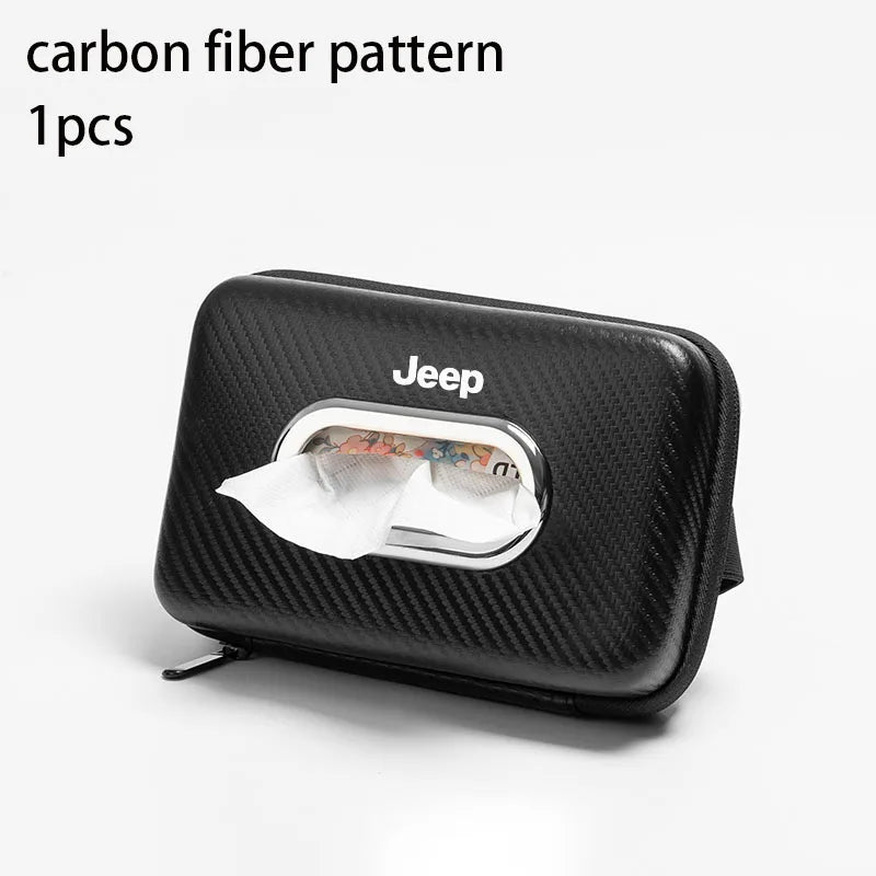 Car central armrest box leather tissue box for Jeep Grand Cherokee Wrangler Rubicon Renegade Patriot Compass Commander