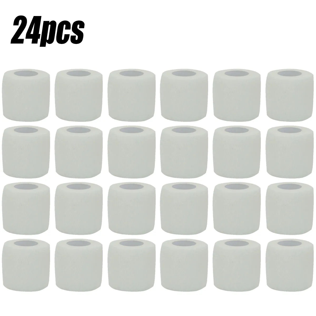 6/12/24Pcs White Sport Self Adhesive Elastic Bandage Wrap Tape Elastoplast For Knee Support Pads Finger Ankle Palm 2.5CM-15CM