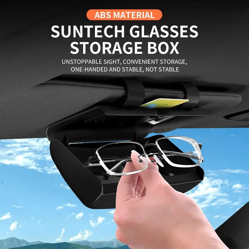 Magnetic Attraction Sun Visor Glasses Box Multi-functional Durable Auto Sunglasses Holder Auto Storage Holder Car Storage Tools