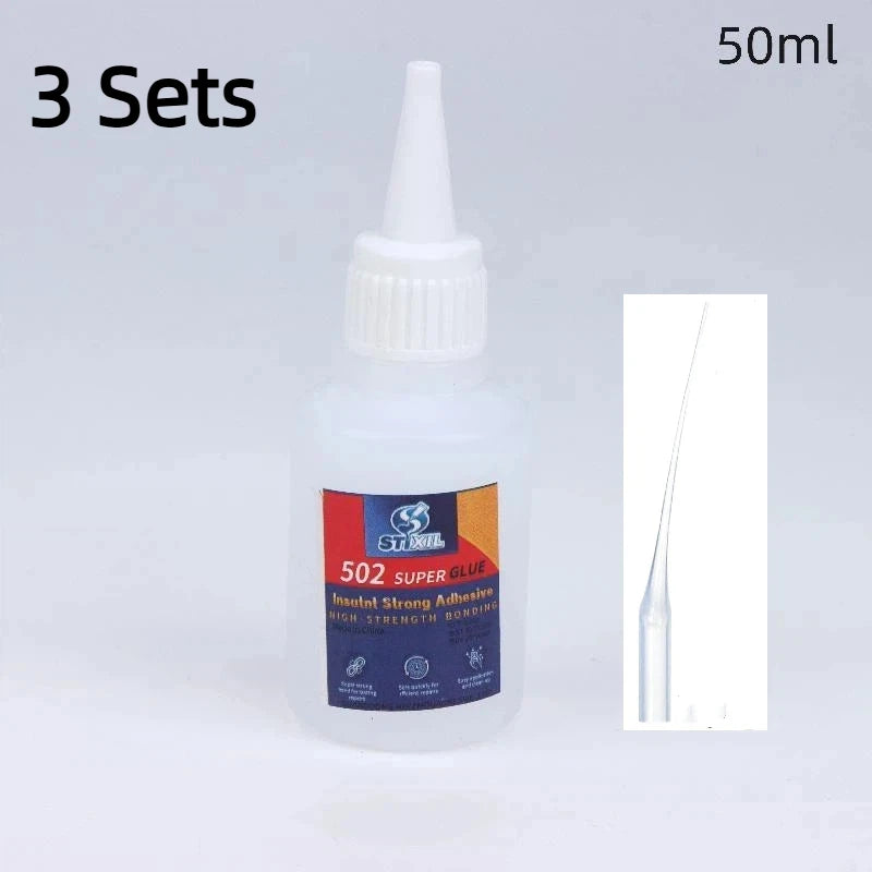 1/3/5pcs Glue 502 High Strength Quick-drying Cyanoacrylate Adhesive High Strength Liquid Glue Tool With Precision Distributor[Q]