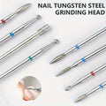 8pcs Professional Diamond Cuticle Clean Nail Drill Bits Set - Safety Rotary Stainless Steel for Russian Nail Manicure Accessory