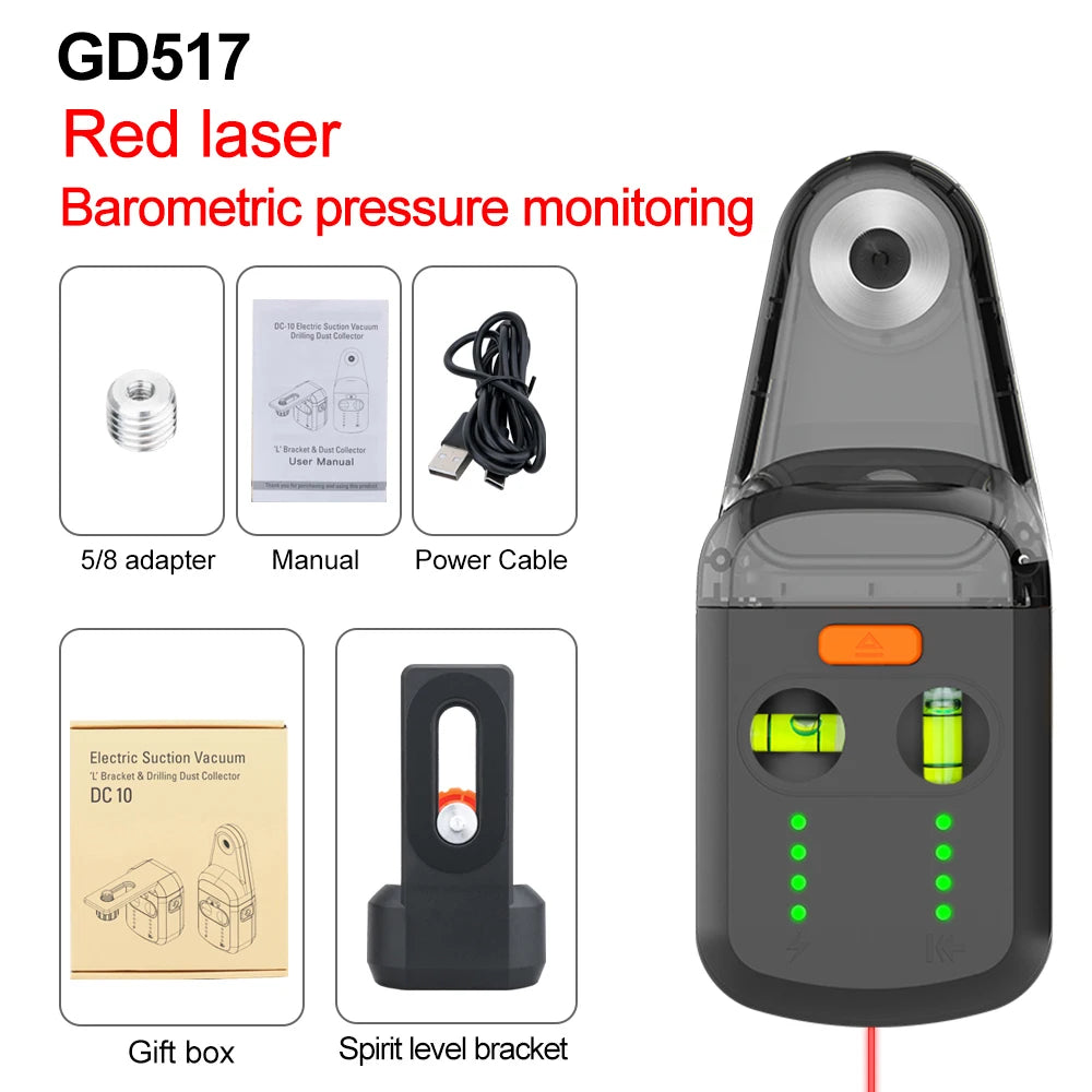 GVDA Electric Suction Vacuum Laser Level Mobile Bracket Drilling Dust Collector for Hammer Screwdriver Alignment Drilling Tools