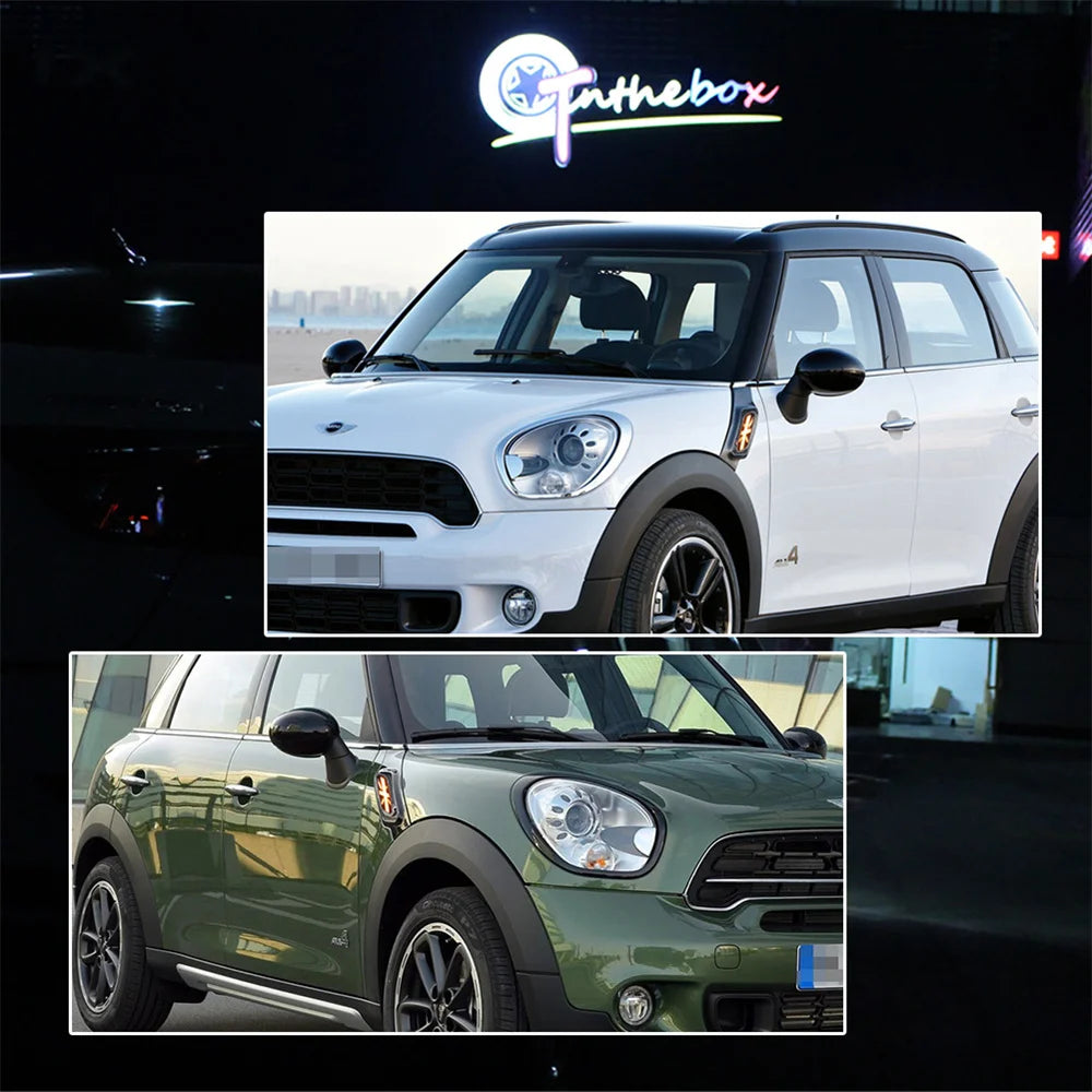 Union Jack Style Dynamic Amber LED Front Side Marker Turn Signal Lights For MINI Cooper R60 Countryman & R61 Paceman 2011-2016