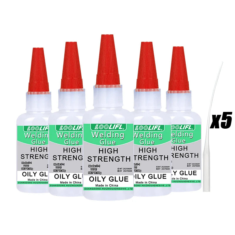 Super Strong Adhesive, Cyanoacrylate, Quick Drying Adhesive, Suitable for Toys, Plastics, PVP Pipes, Acrylic Sheets, Transparent