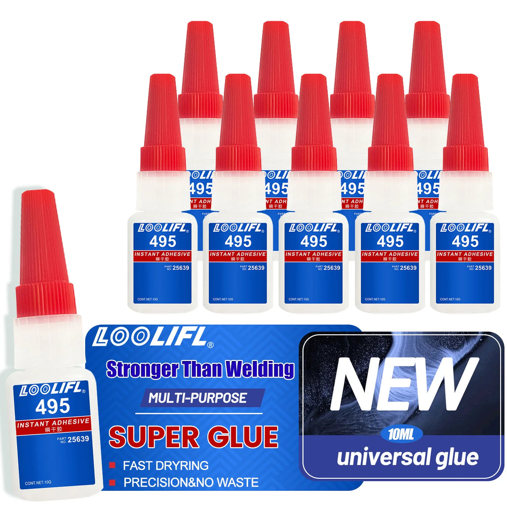 LOOLIFL 496 Multi-Purpose Super Glue Cyanoacrylate Adhesive  Instant Fast Adhesive diy Wood Glass Stronger All Bonding Glue tool
