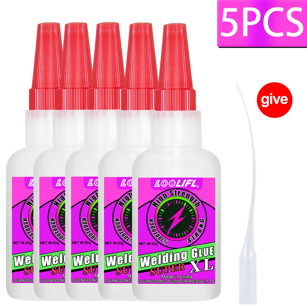 5PCS 50g super glue,high-strength oily welding glue,universal strong instant adhesive, suitable for wood,ceramics,metal DIY