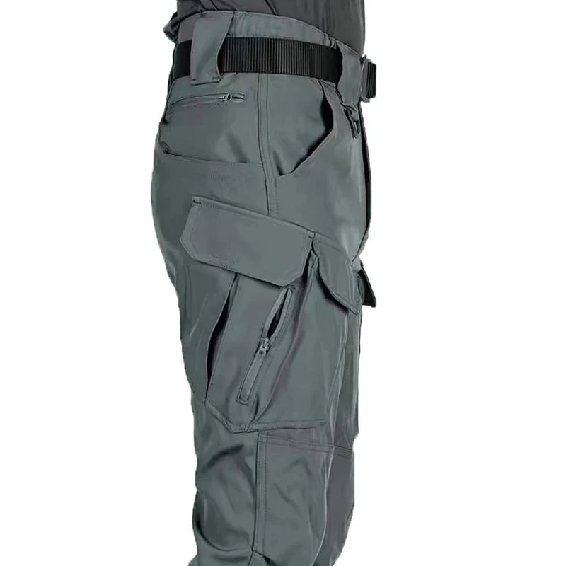 Men's Spring Autumn Tactical Combat Gargo Elastic Camping Hiking Trekking Climbing Outdoor Trousers Softshell Quick Dry Pants