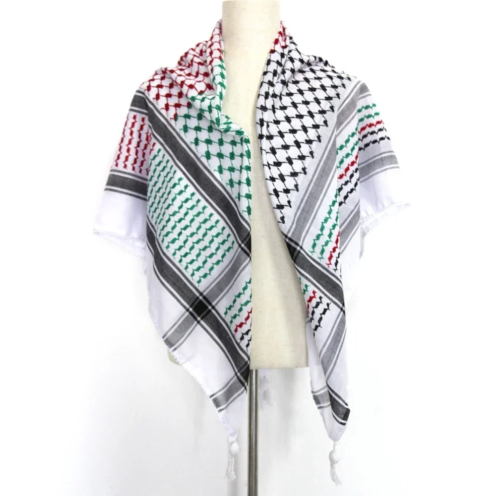 Traditional Woven Keffiyeh,Cotton Hijab Shawl Stylish Unisex Shemagh Scarf Versatileand Fashionable Arab Headscarf