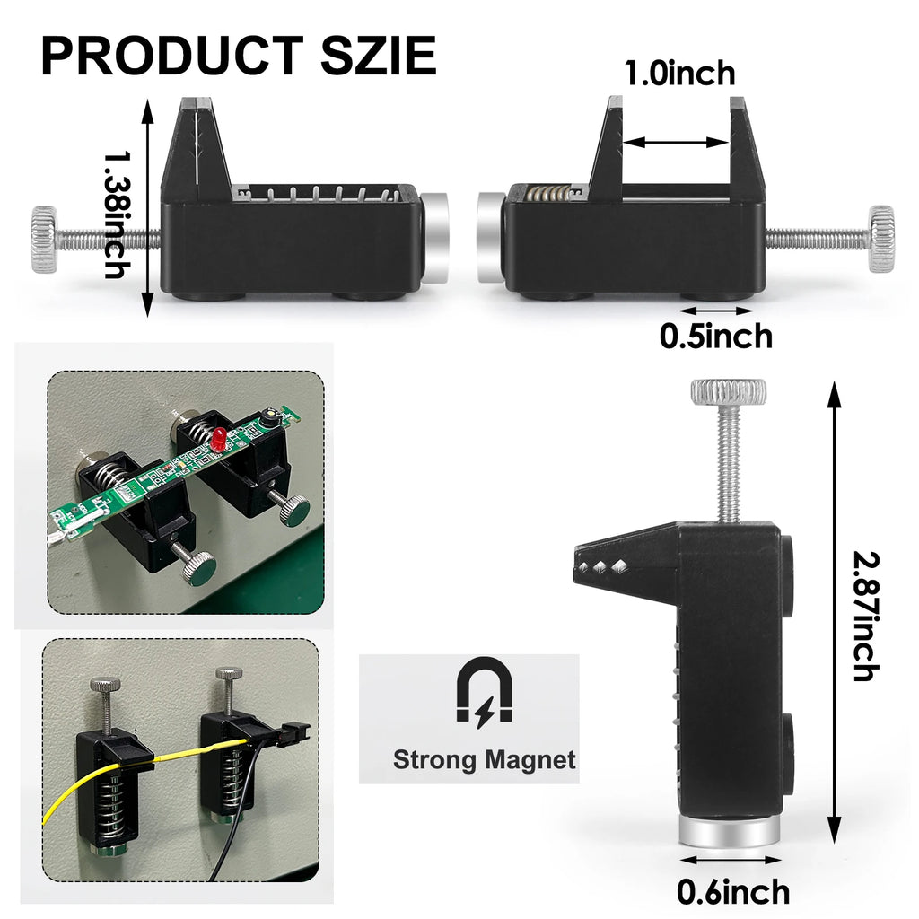 NEWACALOX Mini Soldering Positioner Magnetic Soldering Helping Hands PCB Holding Stand 2PCS Circuit Board Fixture Soldering Tool