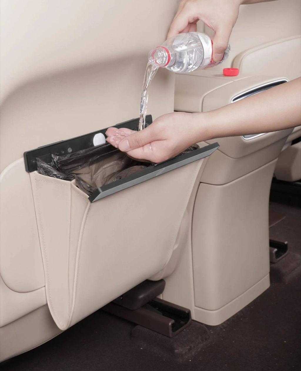 Car garbage bag backrest magnetic suction garbage bin hanging storage bag car supplies rear storage cleaning bag