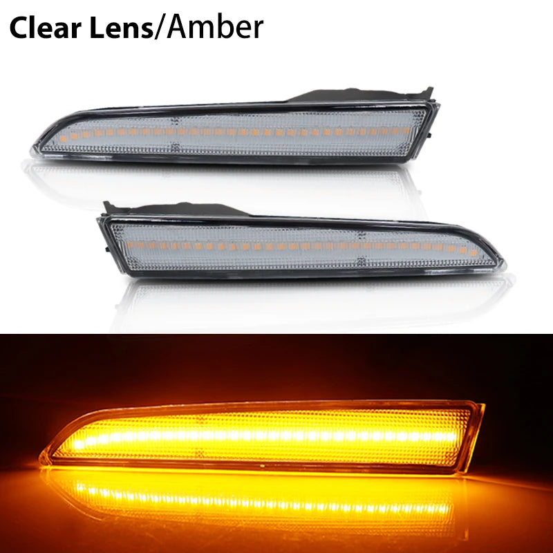 2pcs Car Front Side Marker Parking Lights Fender Corner LED Amber  Fit for 2010-2012 Ford Fusion(aka Mendeo) Turn Signal Light