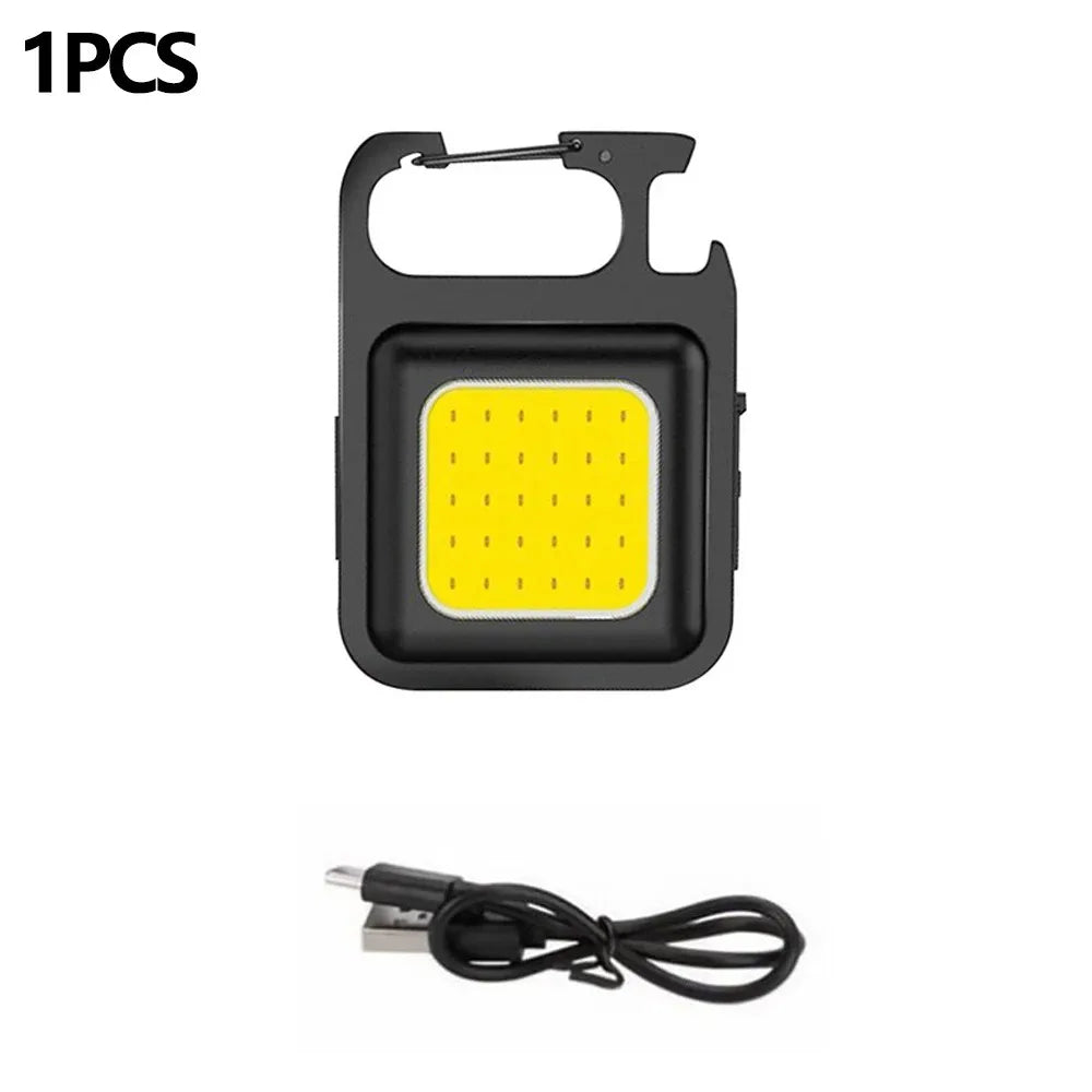 Portable Mini Super Bright COB Keychain Light 4 Lighting Modes Forwork Light Flashlight Charging Lamp Camping Lights with Magnet