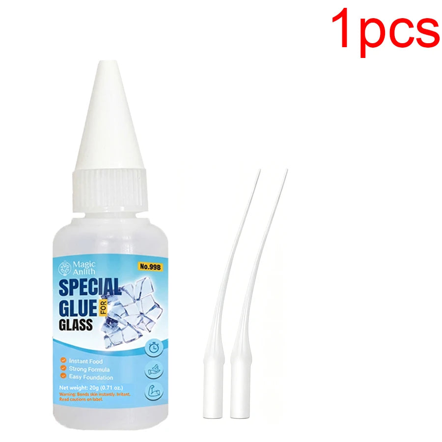 1/3/6Pcs Strong Clear Glass Glue 20g, Instant Bonding Adhesive for Cups, Vases & Crafts, Crystal Clear Traceless Repair Glue