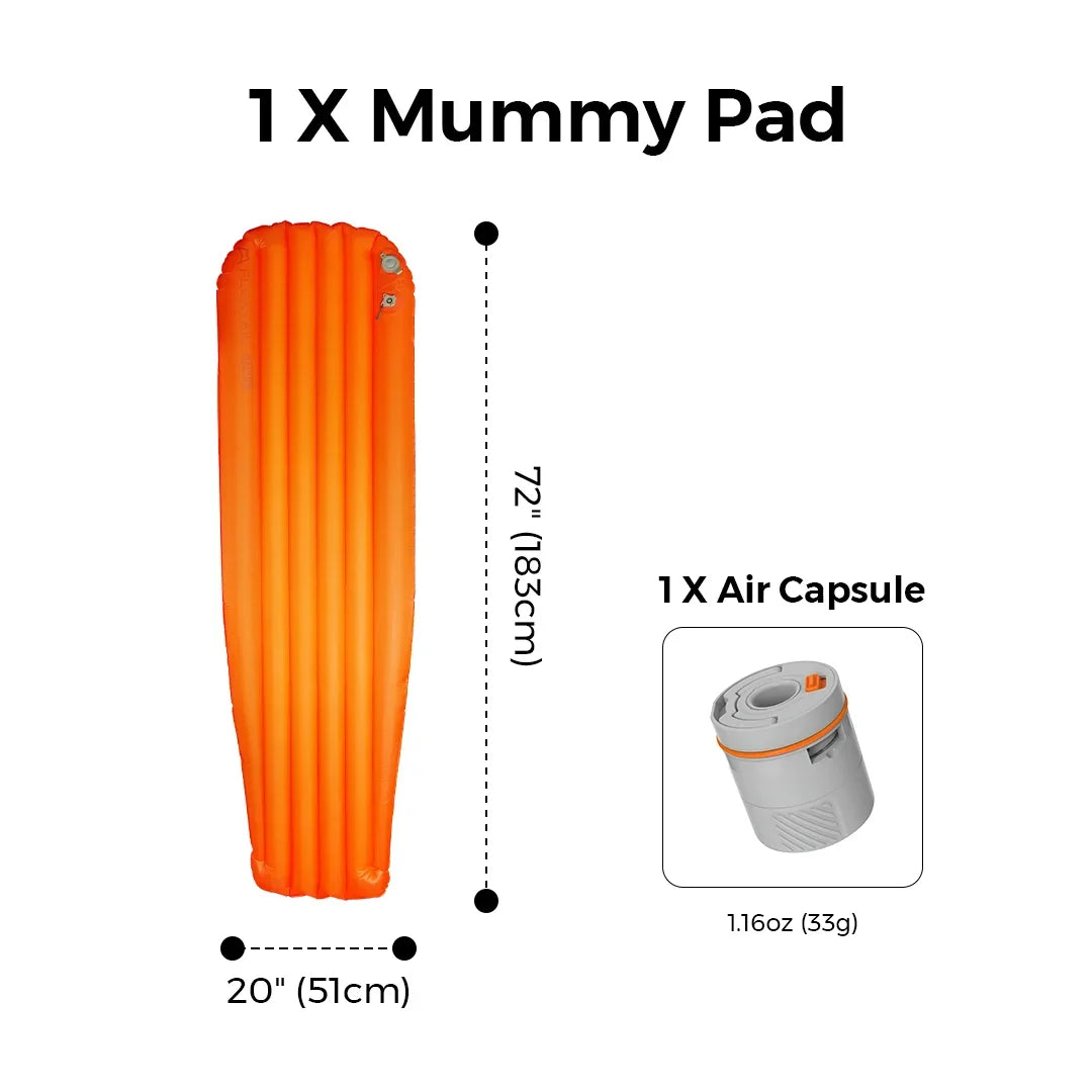 FLEXTAIL Insulated Sleeping Pad, Ultralight Inflatable Camping Mattress (Zero Series: No Pump, Tiny Series: Built-in Pump)