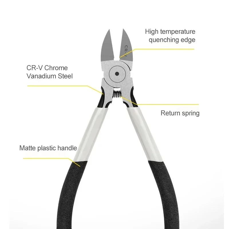 5/6 Inch Cr-V Mini Electronic Wire Stripping Pliers Diagonal Pliers Side Cutter Plastic Cable Nipper DIY Repair Tools