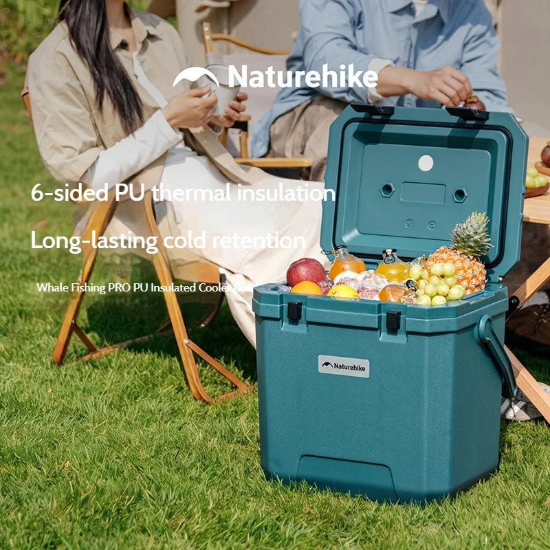 Naturehike Outdoor Camping Cooler Box 17/24/36L Insulated Ice Bucket Portable Car PU Refrigerator Large Capacity Pulley Ice Box