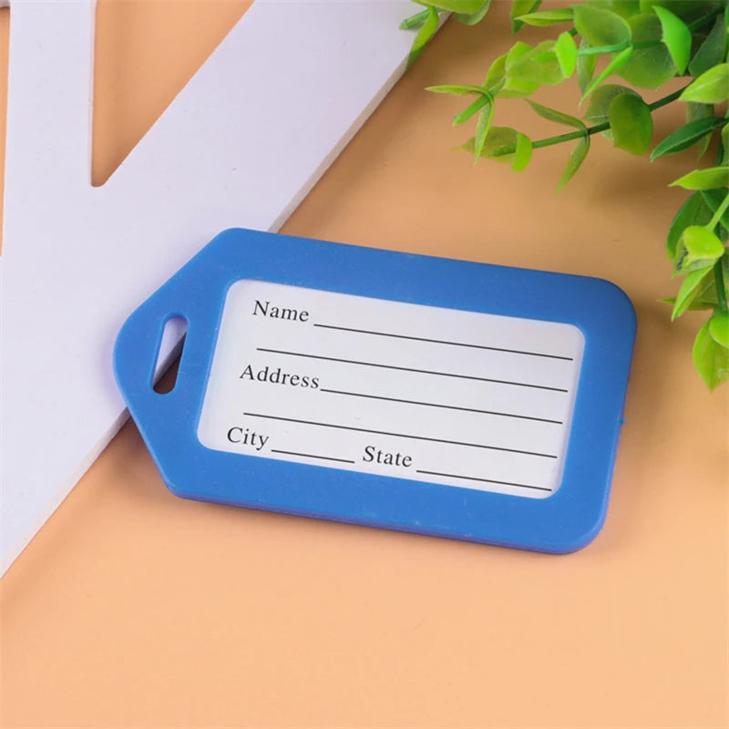 20pcs Luggage Tags Suitcase Label Bag Travel Accessories Luggage Bag Tag Name Address ID Label Plastic Suitcase Baggage Tags