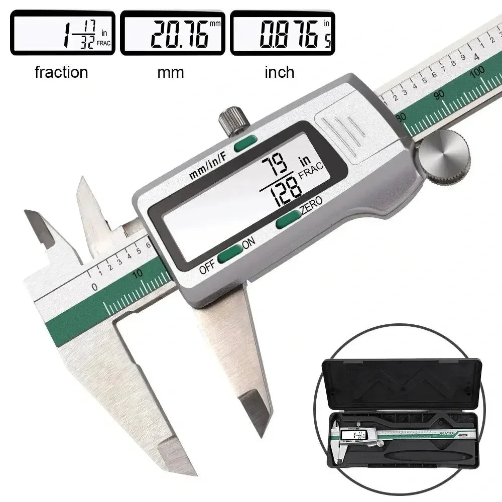 ET50 150mm Stainless Steel Digital Caliper 6-Inch 0.01mm High Precision Fraction/MM/Inch Measure Woodworking Thickness Gauge