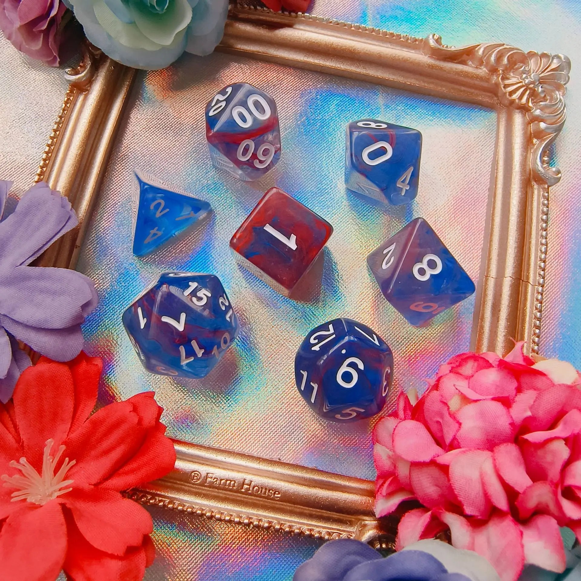 7 Pcs/set Gradient Color  Multi-sided Dice Digital Dice Set Game Accessories