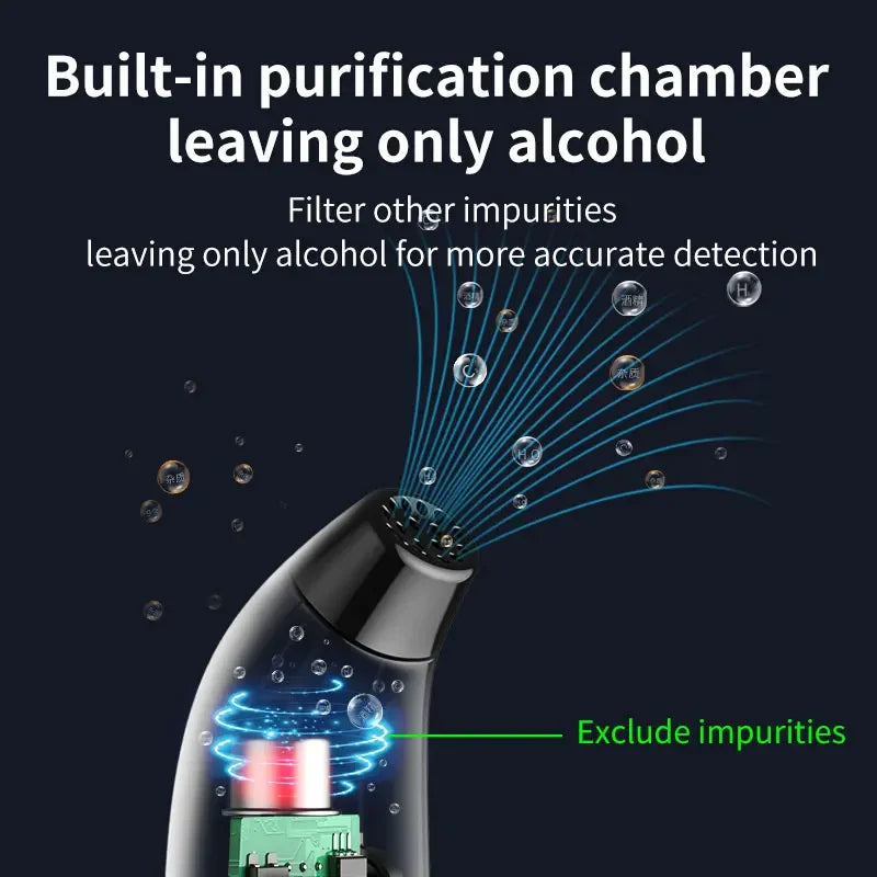 LCD Display Digital Alcohol Tester Professional Alcohol Detector Breath Rechargeable Breathalyzer Alcotester Drunk Driving Test