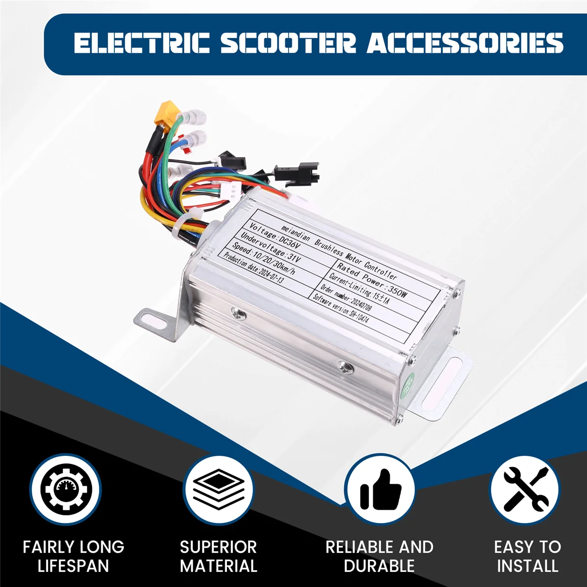 Durable 36V 350W Brushless Controller+Bluetooth Meter+Extension Cord Kit for Xiaomi M365/M365 Pro Electric Scooter