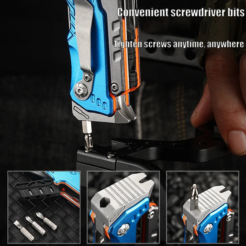 Outdoor Multifunctional Folding Pliers Portable Multi-purpose Sharp-nosed  Vise Pliers Nail Hammer Knife Pliers Emergency Tools