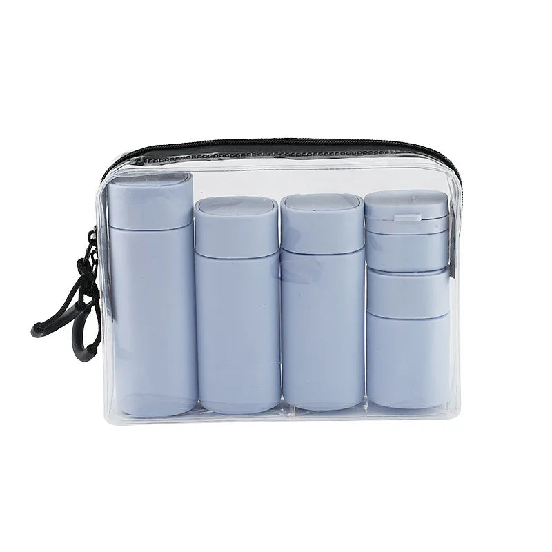 Leakproof Refillable Travel Bottles Set Squeeze Tubes Portable Multipack 5 Pieces with Labels for Travel Camping Gym Hotel