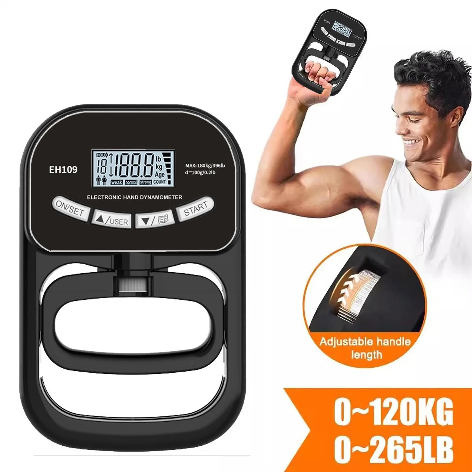 Electronic Grip Strength Meter For Students Fitness Hand Dynamometer Indoor Outdoor Sports Test Equipment