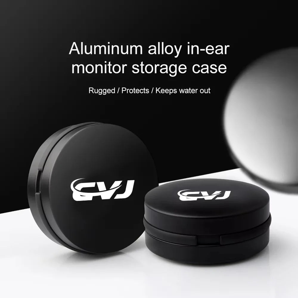 CVJ A1 Black Metal Box Portable Storage Box  And Waterproof Aluminum Alloy Earphone Bag
